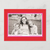 赤はっきりした枠ファミリーバレンタインデー シーズンポストカード (正面)