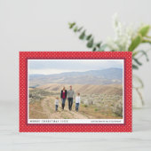 赤はっきりした枠フ名門私立校風のラットフォトホリデーカード シーズンカード (スタンド正面)