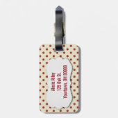 赤はっきりした水玉模様 ラゲッジタグ (裏面縦)