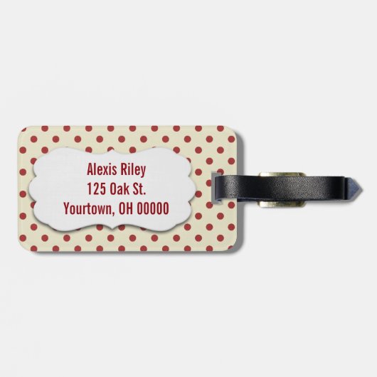 赤はっきりした水玉模様 ラゲッジタグ (裏面横)