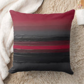 赤はっきりした灰色の黒いブラシストロークストライプ クッション (ブランケット)