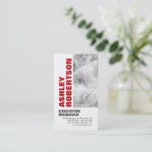 赤はっきりした灰色ホワイトモダンプロフェッショナルミニマル 名刺 (スタンド正面)