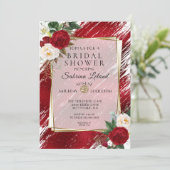 赤はっきりした牡丹とクリムゾン絵を描クロ 招待状 (スタンド正面)