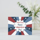 赤はっきりした白と青の愛国的な星 シーズンポストカード (スタンド正面)