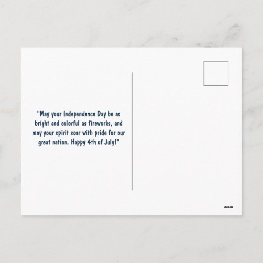 赤はっきりした白と青の愛国的な星 シーズンポストカード (裏面)