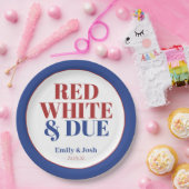 赤はっきりした白と7月4日USA赤ちゃんシャワー ペーパープレート (パーティー)