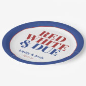 赤はっきりした白と7月4日USA赤ちゃんシャワー ペーパープレート (アングル)