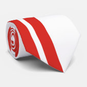 赤はっきりした白ストライプ円前向き ネクタイ (ロール)