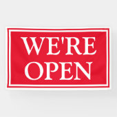 赤はっきりした白ビジネスOpen Banner 横断幕 (横)