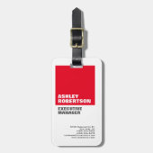 赤はっきりした白プレーンプロフェッショナルミニマリスト ラゲッジタグ (正面縦)