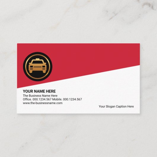 赤はっきりした素晴らしタクシトライアングル 名刺 (裏面)