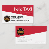赤はっきりした素晴らしタクシトライアングル 名刺 (正面/裏面)