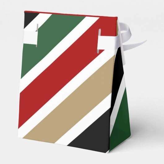 赤はっきりした緑のストライプクリスマス フェイバーボックス (裏面サイド)