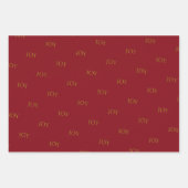 赤はっきりした緑金ゴールドクリスマスオーナメント ラッピングペーパーシート (正面3)