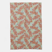 赤はっきりした葉柄キッチンタオル キッチンタオル (縦)