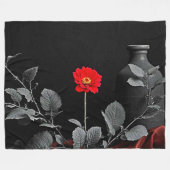 赤はっきりした覚醒 フリースブランケット (正面(横))