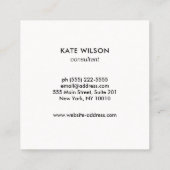 赤はっきりした金ゴールド芸術的花柄 スクエア名刺 (裏面)