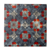 赤はっきりした青抽象芸術ミッドセンチュリー タイル (正面)