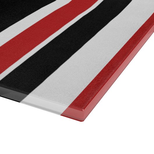赤はっきりした黒ストライプ カッティングボード (角)