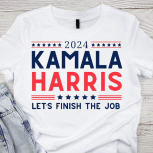 赤はっきりした、白、青カマラハリス2024 Tシャツ