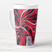 赤はっきりした、黒、白大理石 | カフェラテマグ (左アングル)