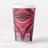 赤はっきりした、黒、白大理石 | カフェラテマグ (正面)