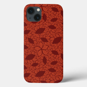 赤はオレンジのパターンを残します iPhone 13ケース