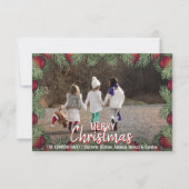赤はクリスマスの休日家族|の写真を飾ります 招待状 (正面)