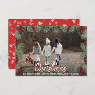 赤はクリスマスの休日家族 の写真を飾ります 招待状