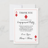 赤はダイヤモンドK及びQのトランプのエース感謝していしています サンキューカード (正面)