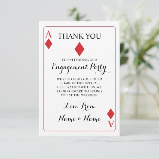 赤はダイヤモンドK及びQのトランプのエース感謝していしています サンキューカード (スタンド正面)