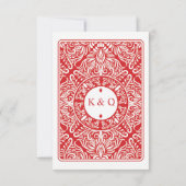 赤はダイヤモンドK及びQのトランプのエース感謝していしています サンキューカード (裏面)