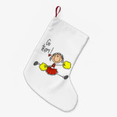 赤はチアリーダーチーム行きます スモールクリスマスストッキング (正面 (吊り時))
