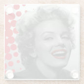 赤はマリリンに点を打ちます ガラスコースター (裏面)