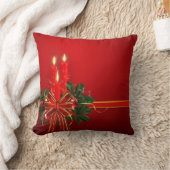 赤はリボンおよびヒイラギの良否を明りにすかして調べます クッション (ブランケット)