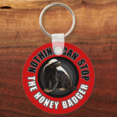 赤は何もストップ蜂蜜のアナグマに キーホルダー (正面)