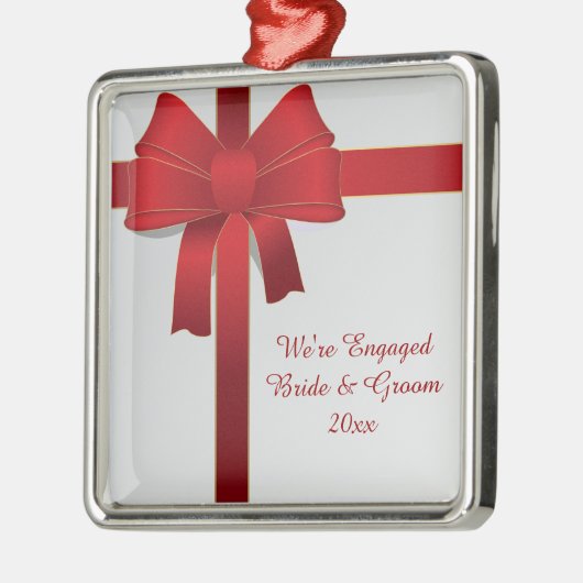 赤は冬の婚約を曲げます メタルオーナメント (左)
