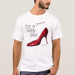 赤は女の子らしい女の子をポンプでくみました Tシャツ