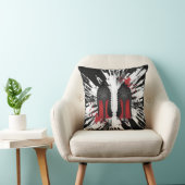 赤は小剣の靴のかかとのはね及び滴りに底を付けます クッション (椅子)