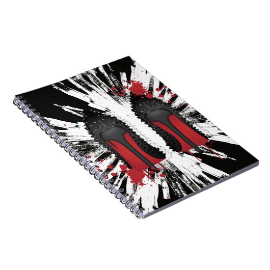 赤は小剣の靴のかかとのはね及び滴りに底を付けます ノートブック (右側)