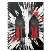 赤は小剣の靴のかかとのはね及び滴りに底を付けます ノートブック (正面)