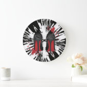 赤は小剣の靴のかかとのはね及び滴りに底を付けます ラージ壁時計 (ホーム)