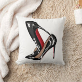 赤は小剣の靴、黒いハイヒールに底を付けます クッション (ブランケット)