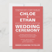 赤は平静を保ち、結婚式招待状で結婚します 招待状 (裏面)