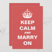 赤は平静を保ち、結婚式招待状で結婚します 招待状 (正面/裏面)