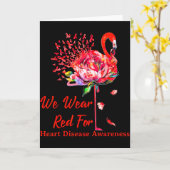 赤は心臓病の意識向上のため フラミンゴ カード (黄色い花)