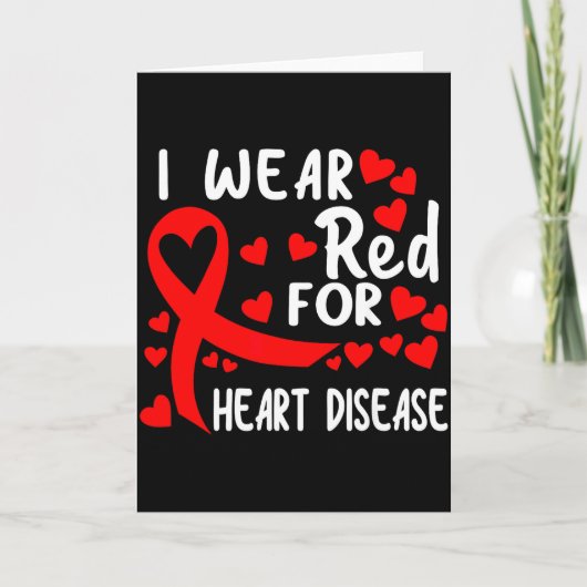 赤は心臓病の認識のためのリボン 赤 カード (正面)