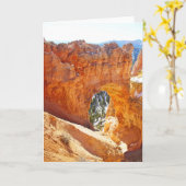 赤は挨拶状をアーチ形にします カード (黄色い花)