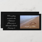 赤は砂の招待状のハートを揺すります 招待状 (正面/裏面)