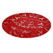 赤は自分に小さなメリークリスマスを持っている カッティングボード (角)